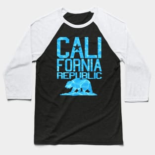 California Republic Bear (ocean version) Baseball T-Shirt